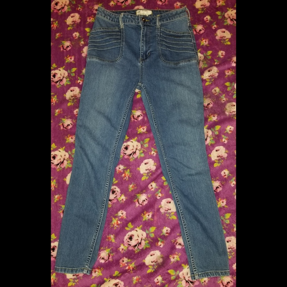 Free People Women's Jeans Size W 27 Dark Blue